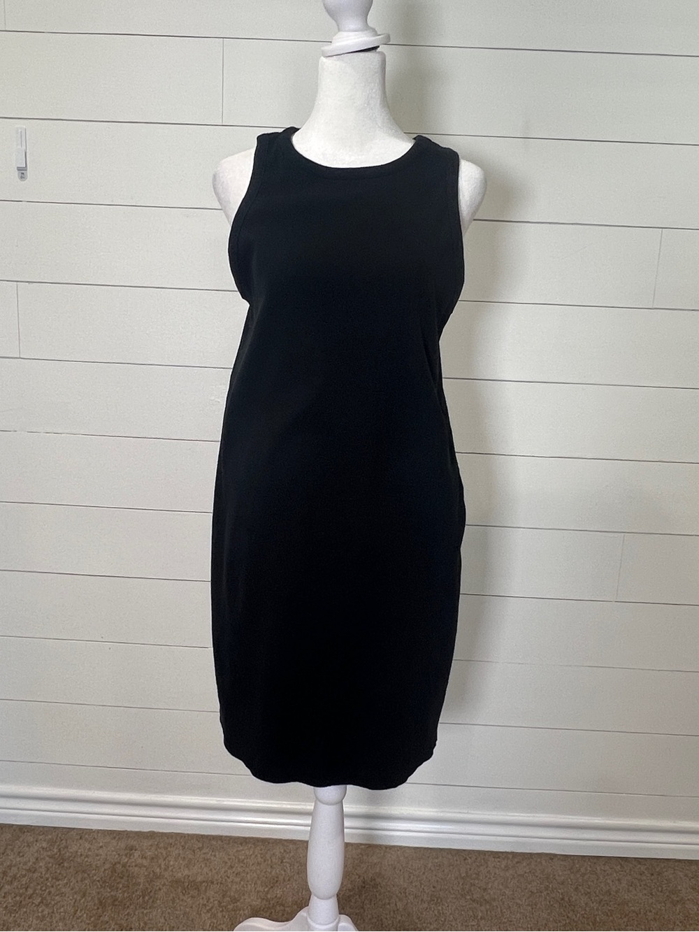 A new day Classic Black Sleeveless Ribbed Knit Dress - Women's